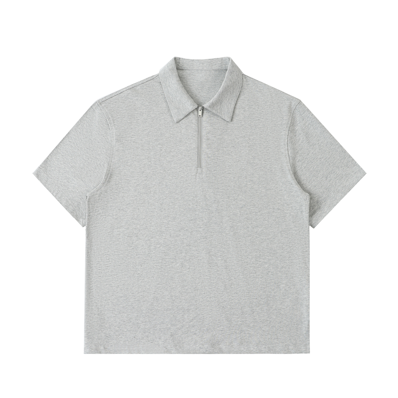 Half-Zip Cotton Polo Shirt