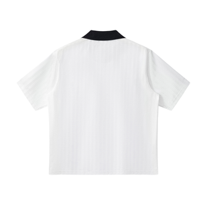 Contrast Collar Striped Soccer Jersey