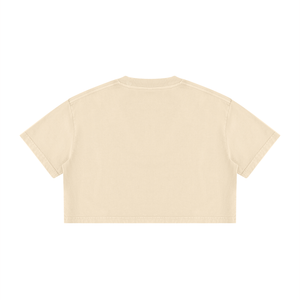 Women's Mineral Wash Cotton Crop T-Shirt – Vintage Oversized Cropped Streetwear Tee