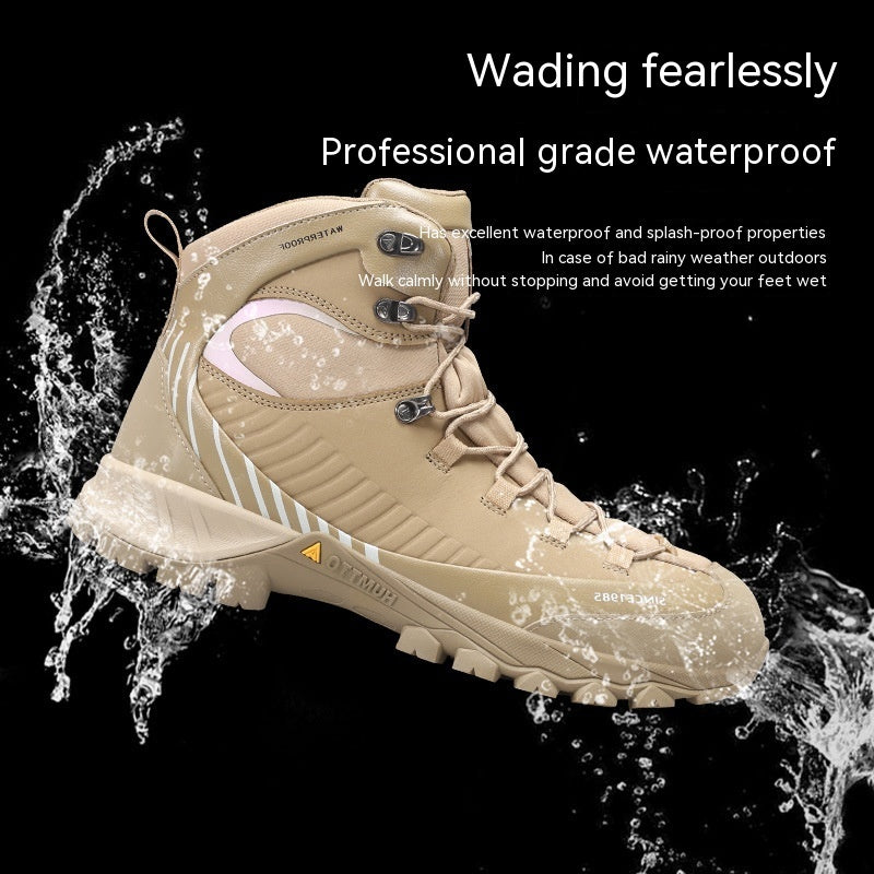 High-Top Waterproof Leather Shoes – Soft Non-Slip Sole – MYN2O