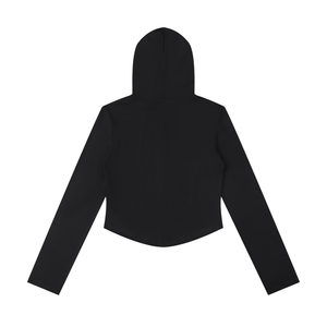 Women's Slim Cropped Full-Zip Hoodie – Fitted Athleisure Sweatshirt