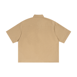 Unisex Heavyweight Boxy Short Sleeve Shirt – Oversized Premium Streetwear Button-Up