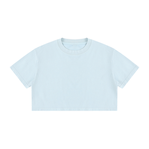 Women's Mineral Wash Cotton Crop T-Shirt – Vintage Oversized Cropped Streetwear Tee