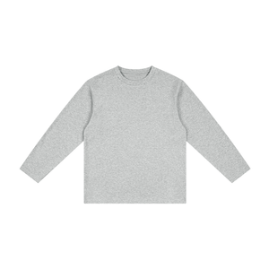 Kids' Drop Shoulder Long Sleeve T-Shirt – Oversized Cotton Casual Tee