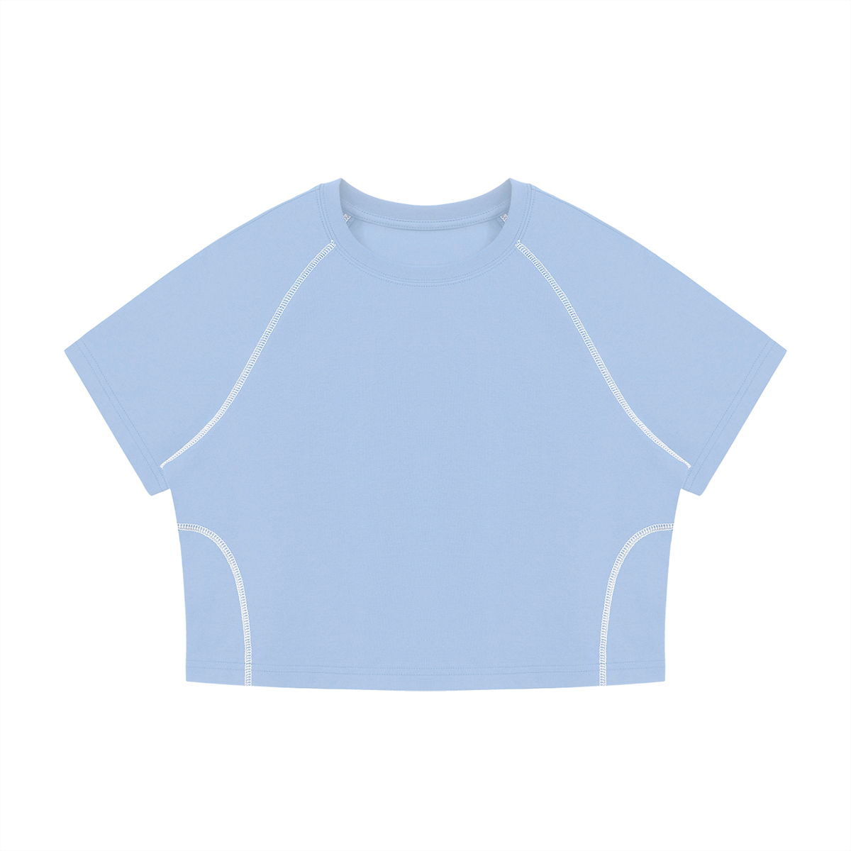 Women's Contrast Stitch Raglan Crop T-Shirt – Slim Fit Retro Crop Top