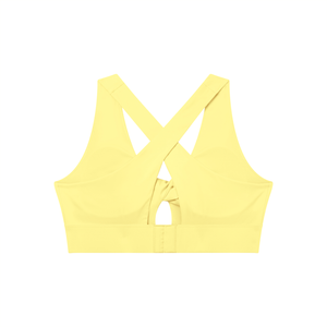 Women's Twist Front V-Neck Sports Bra – Seamless Medium Support Activewear Bra