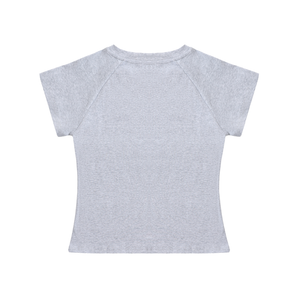 Solid Color Raglan Sleeve Crop Top