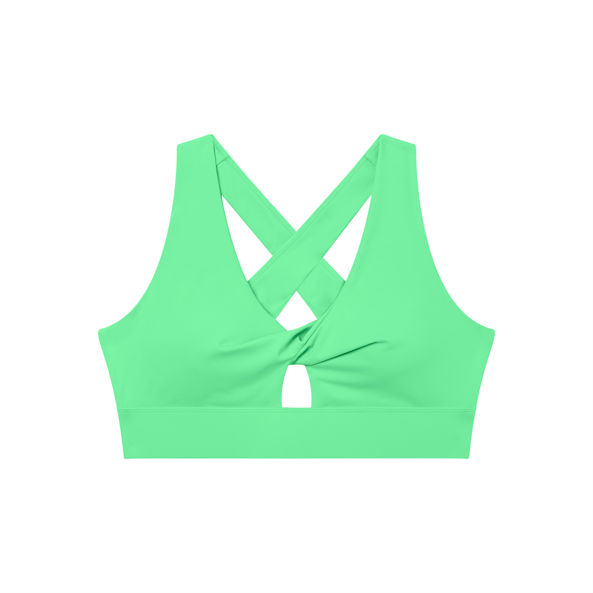 Women's Twist Front V-Neck Sports Bra – Seamless Medium Support Activewear Bra