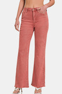 Zenana acid washed frayed hem bootcut jeans – vintage stretch denim – MYN2O