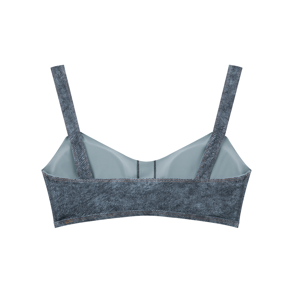 Women's Faux Denim Sports Bra – Medium Support Stretch Active Bra