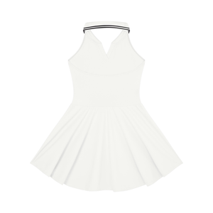 Women's Collared Halter A-Line Tennis Dress – Sleeveless Activewear Dress