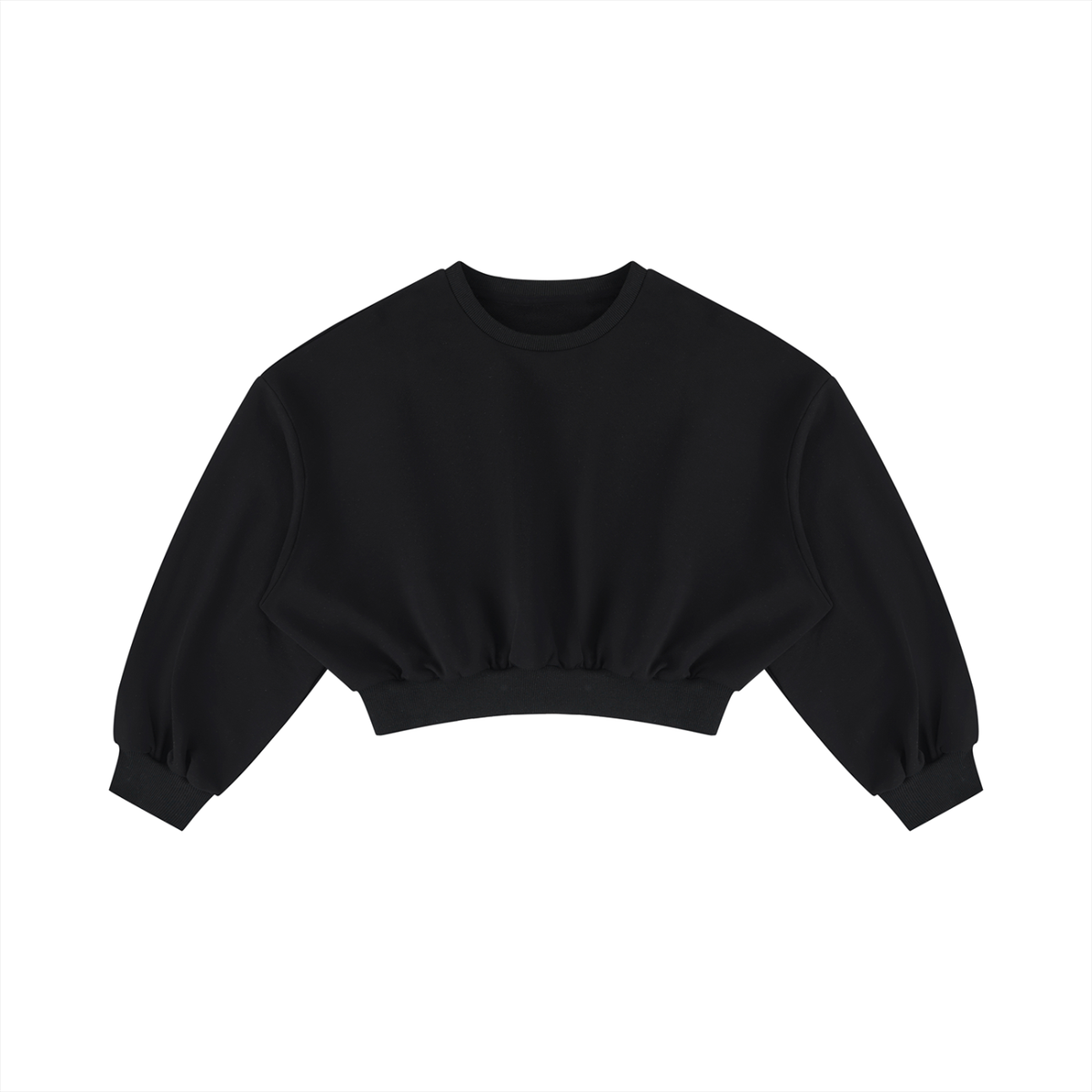 Women's Boxy Cropped Crewneck Sweatshirt – Oversized Casual Fleece Pullover
