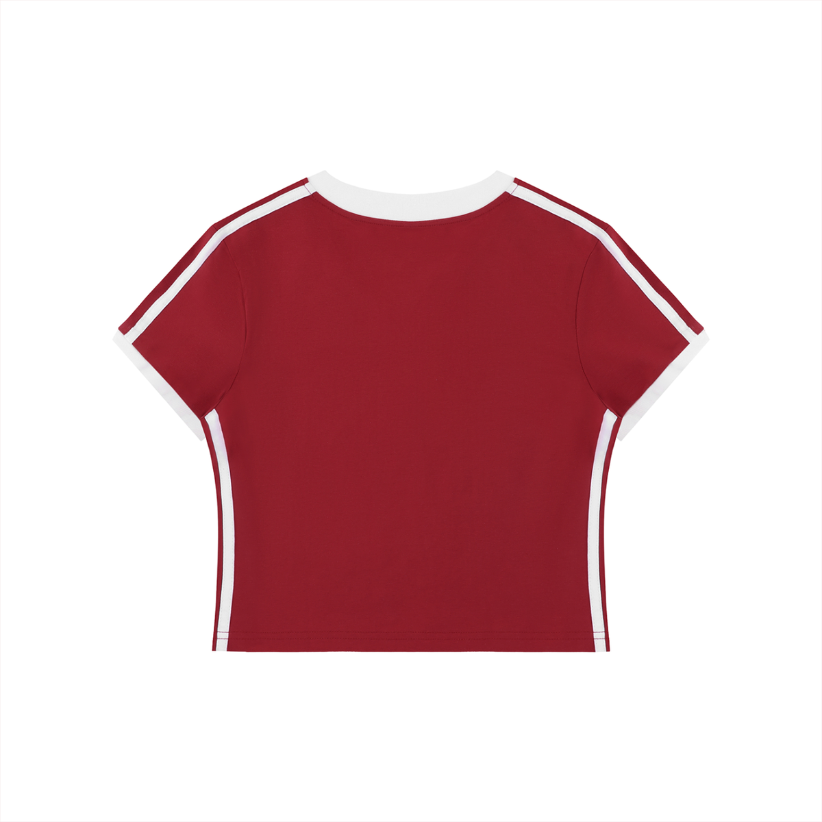 Women's Retro Binding V-Neck Crop T-Shirt – Slim Fit Vintage Crop Top