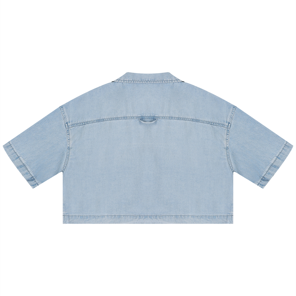 Women's Vintage Wash Boxy Cropped Shirt – Oversized Retro Crop Top Streetwear Tee