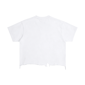 Unisex Vintage Wash Distressed Hem T-Shirt – Oversized Boxy Retro Streetwear Tee