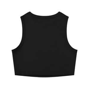 Women's Tight Crew Neck Crop Tank Top – Slim Fit Essential Sleeveless Top