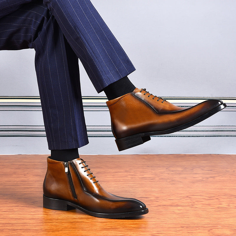 Men’s Genuine Leather Pointed Toe Business Shoes by MYN2O