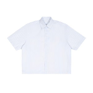 Unisex Striped Boxy Button-Up Shirt – Oversized Casual Streetwear Shirt