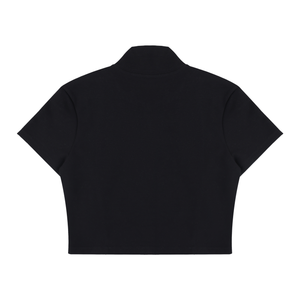 Women's Cropped Full-Zip Short Sleeve T-Shirt – Slim Fit Casual Zip-Up Top
