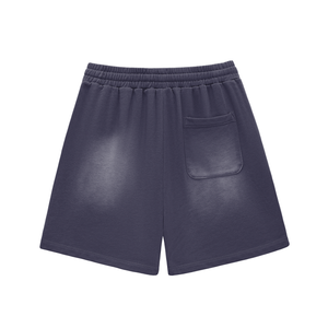 Sun Fade Raw Edge Cotton Shorts