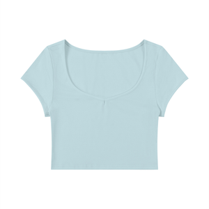 Women's Slim Cap Sleeve Crop T-Shirt – Fitted Everyday Essential Top