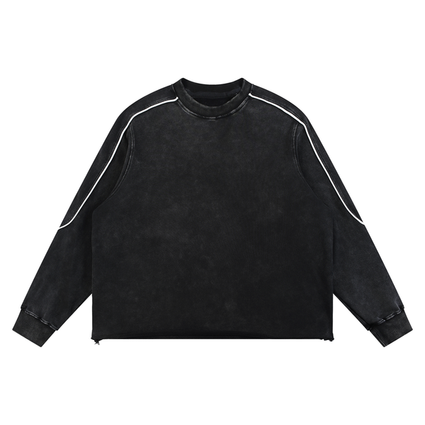 Mineral Wash Piping Raw Hem Sweatshirt