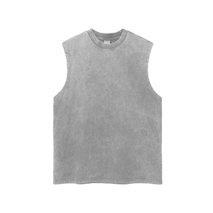 Snow Washed Frayed Hem Tank Top