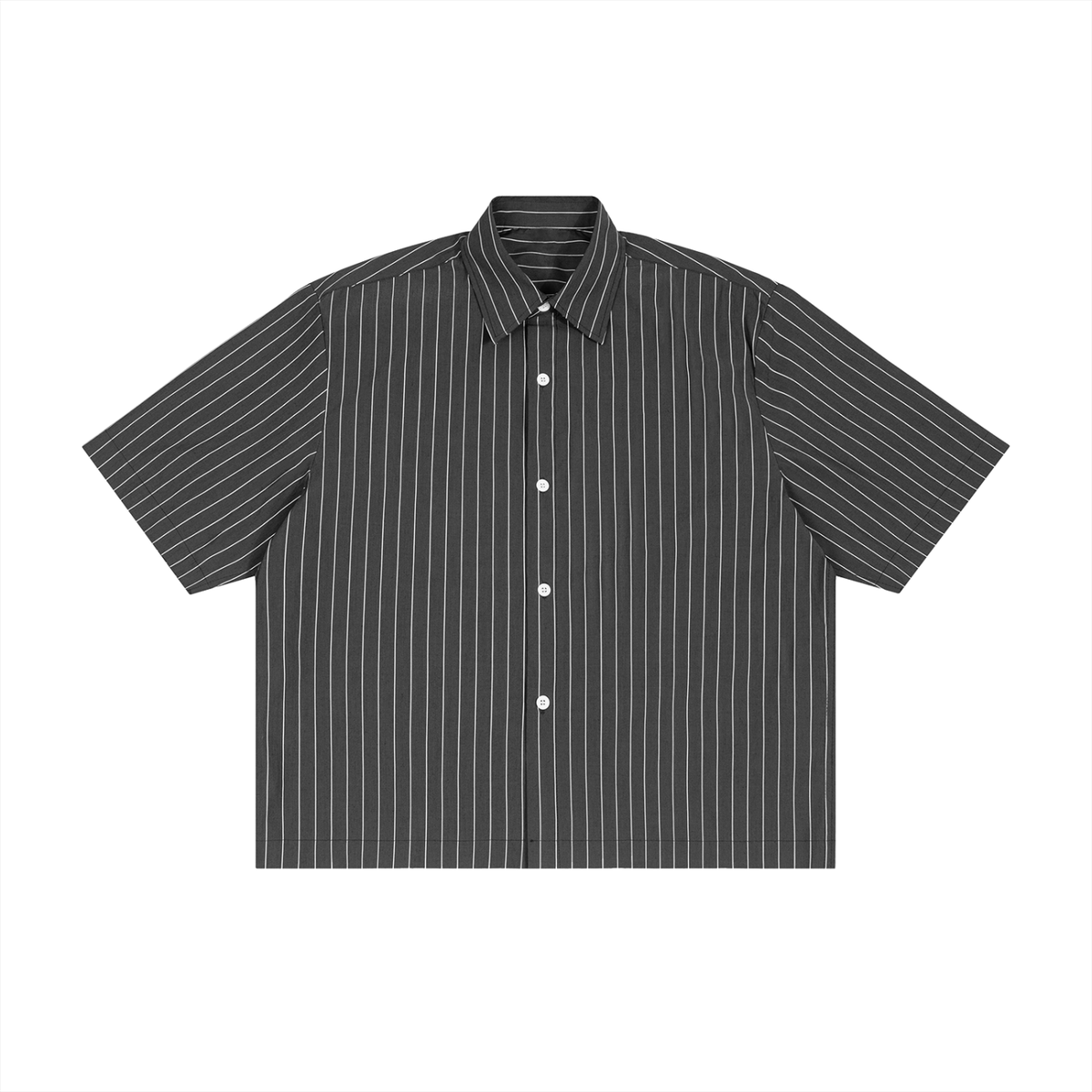 Unisex Striped Boxy Button-Up Shirt – Oversized Casual Streetwear Shirt