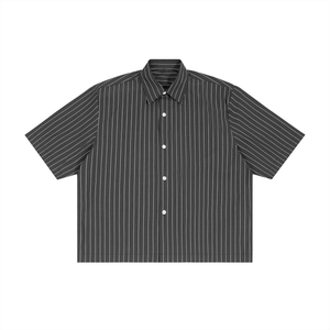 Unisex Striped Boxy Button-Up Shirt – Oversized Casual Streetwear Shirt