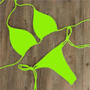 Halter neck tie bikini, sexy split swimsuit, beachwear for women