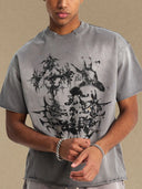 Men’s graphic round neck half sleeve t-shirt – bold print streetwear tee – MYN2O