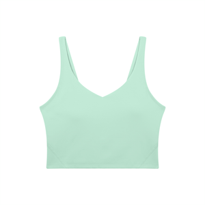 Women's V-Neck Yoga Sports Bra – Seamless Medium Support Workout & Activewear Bra