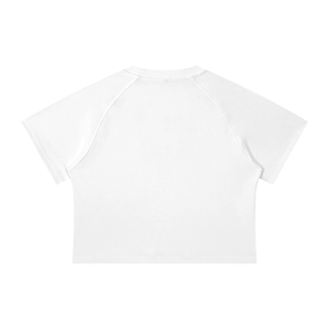 Women's Mineral Wash Raglan Crop T-Shirt – Vintage Slim Fit Streetwear Tee