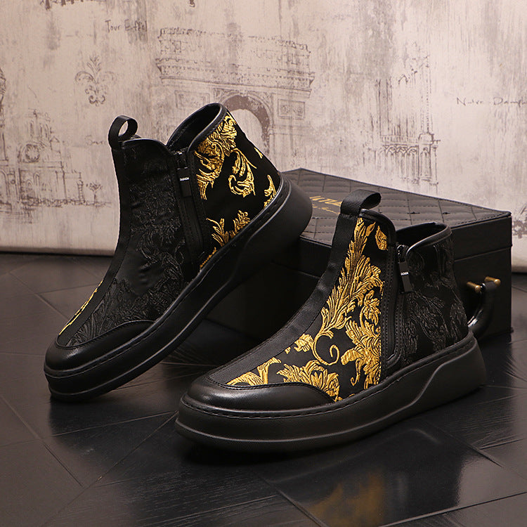  Trendy Black Shoes Microfiber Round Head Man | MYN2O

