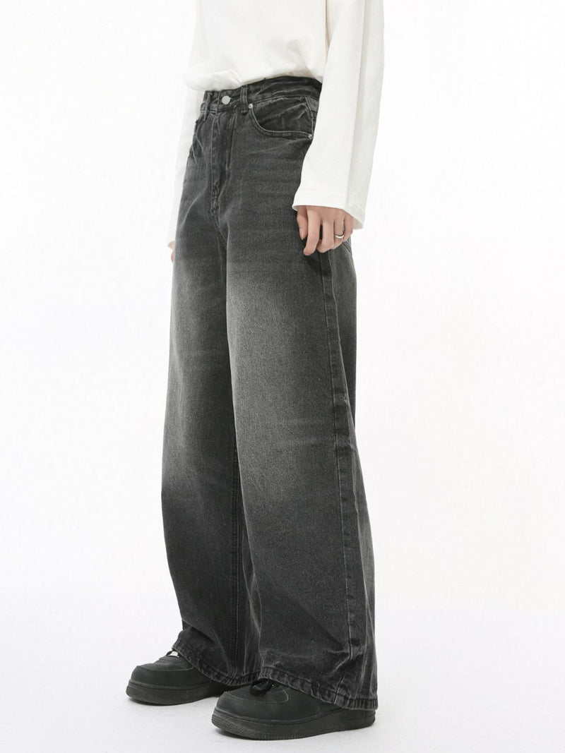 Men's Washed Wide Leg Jeans | MYN2O