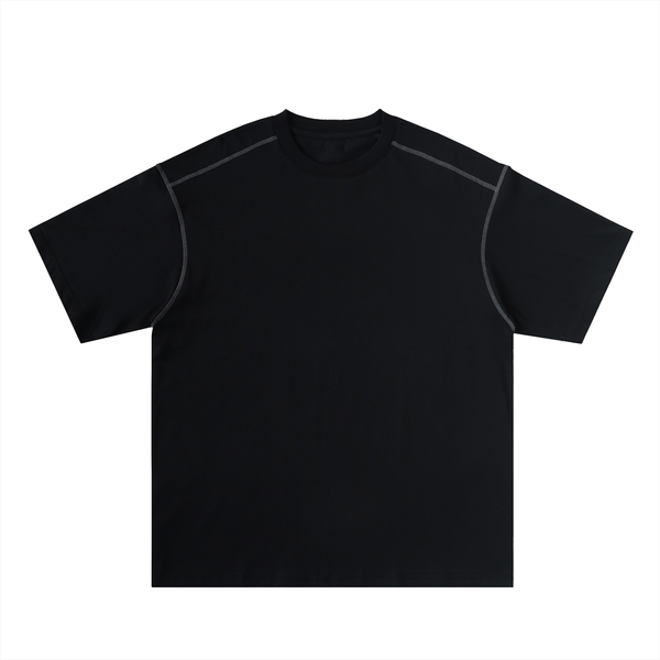 Oversized Contrast-Stitched Cotton Tee