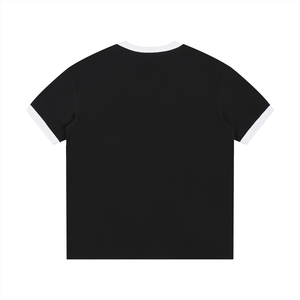 Contrast Edge Ribbed Crewneck T-Shirt