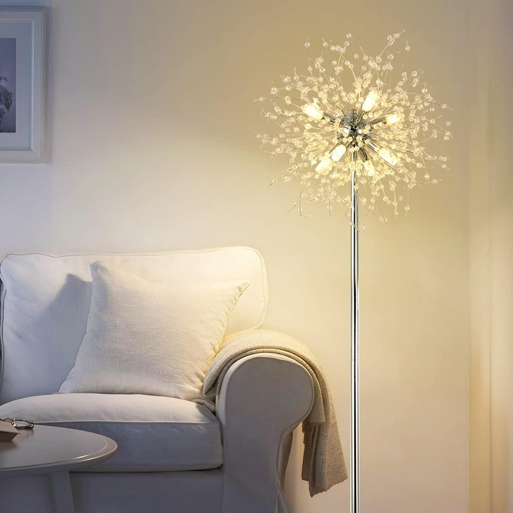 Bedroom Crystal Floor Lamp,,69 Inch High Pole Lamp