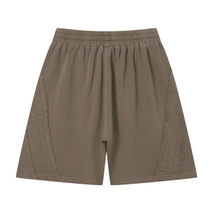 Unisex Vintage Wash Raw Edge Shorts – Oversized Streetwear Sweat Shorts