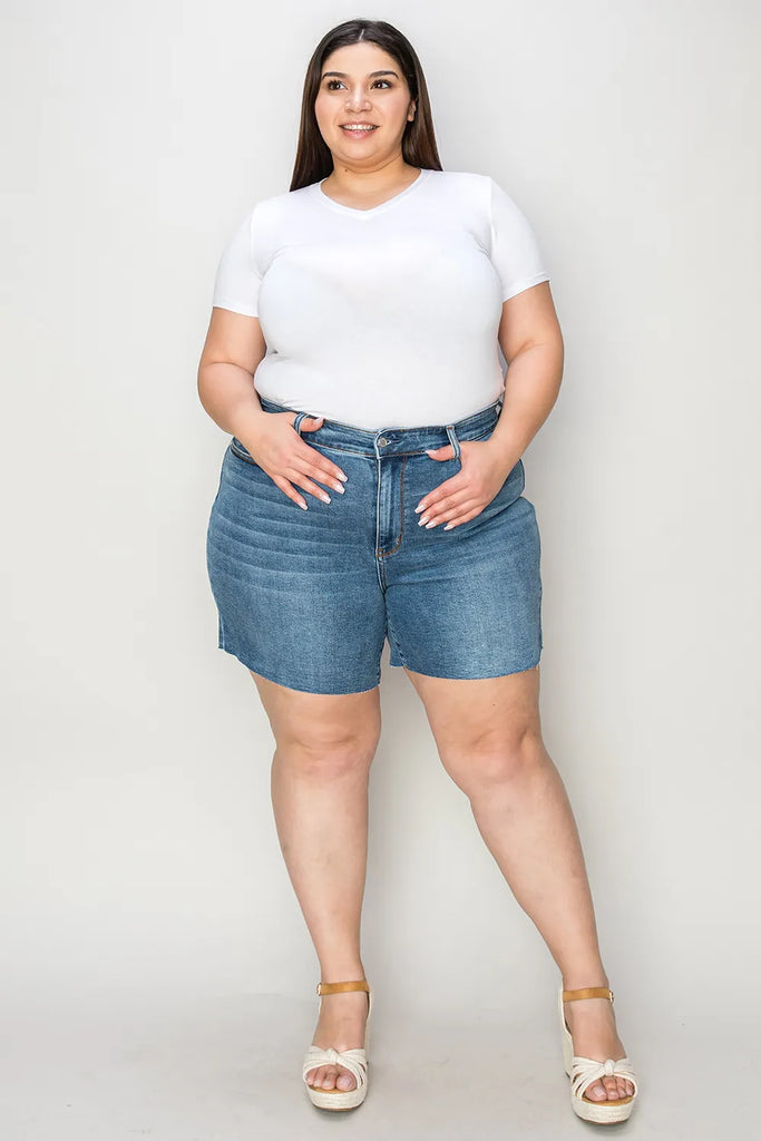 Judy Blue Plus Size High Waist Slim Fit Denim Shorts – MYN2O