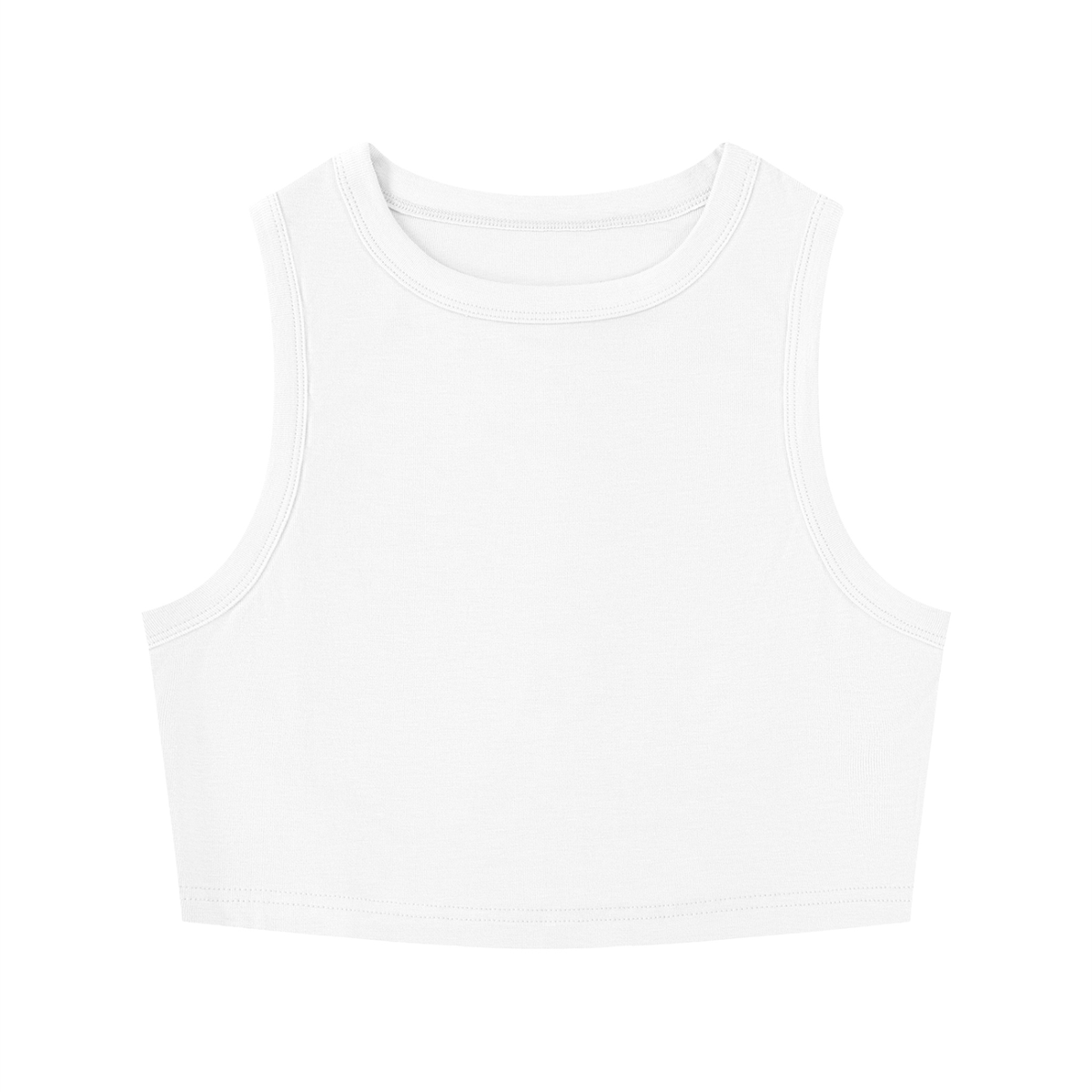 Women's Tight Crew Neck Crop Tank Top – Slim Fit Essential Sleeveless Top