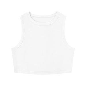 Women's Tight Crew Neck Crop Tank Top – Slim Fit Essential Sleeveless Top