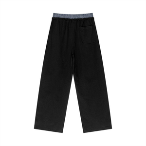 Plaid Contrast Waist Pants