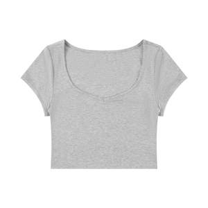 Women's Slim Cap Sleeve Crop T-Shirt – Fitted Everyday Essential Top