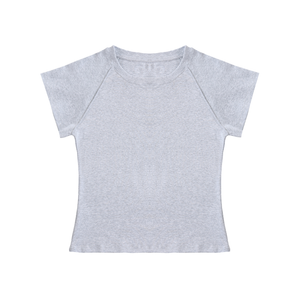 Solid Color Raglan Sleeve Crop Top