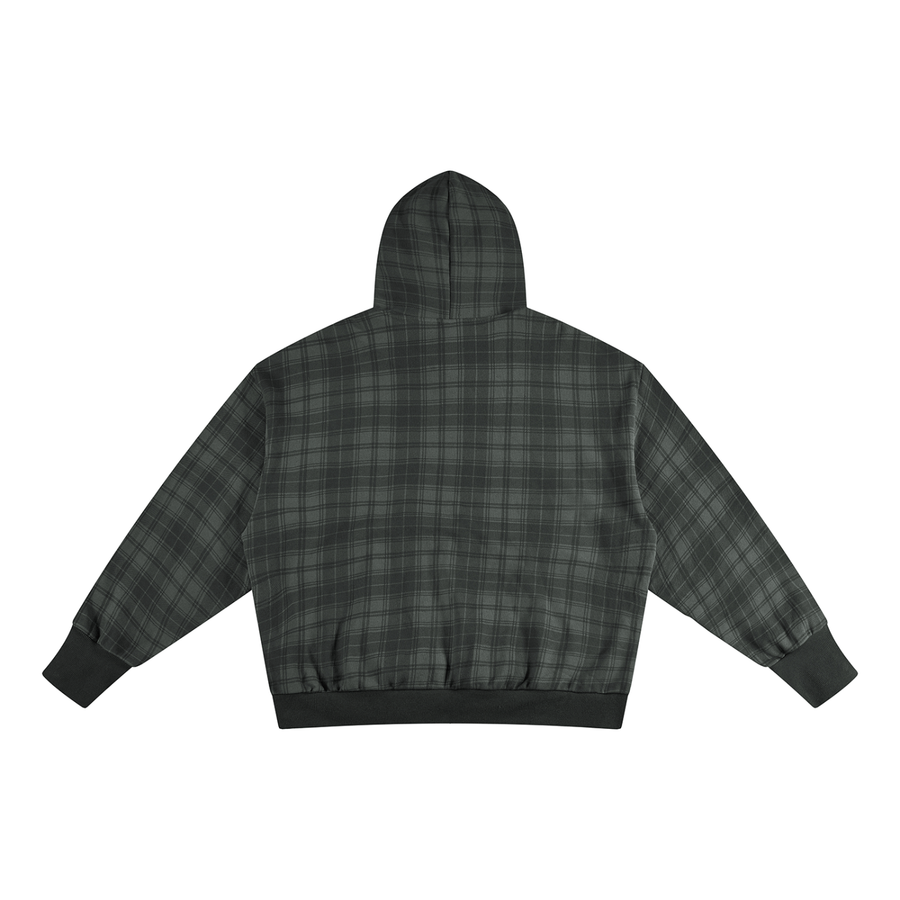 Unisex Plaid Color Block Hoodie