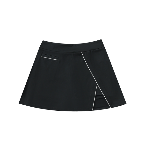 High-Waist Pocketed A-Line Skirt