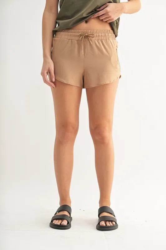 Mono B drawcord mini shorts with adjustable waistband – sporty casual style – MYN2O