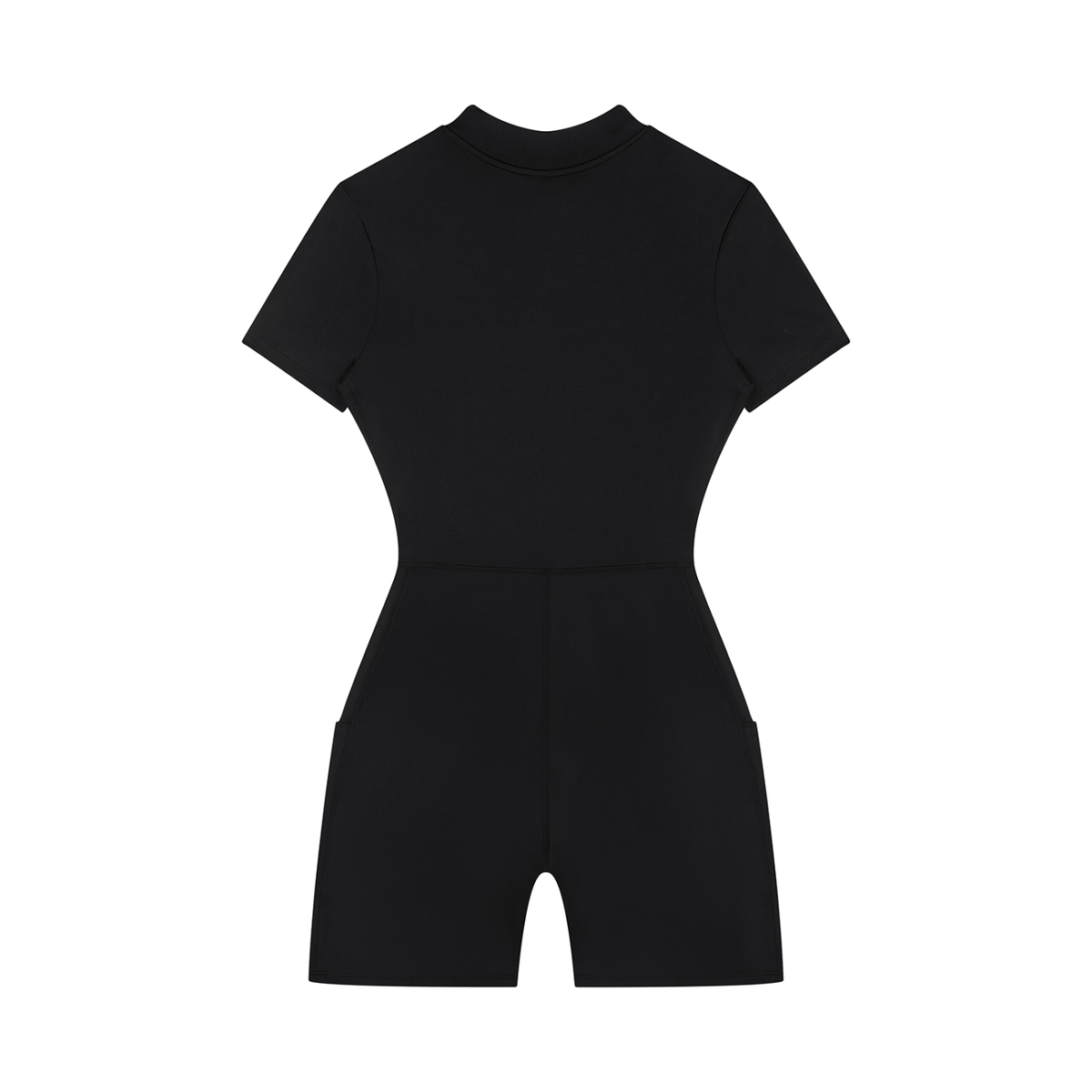 Women's Quarter Zip Short Sleeve Romper – Athletic One-Piece Activewear Jumpsuit