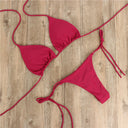 Halter neck tie bikini, sexy split swimsuit, beachwear for women